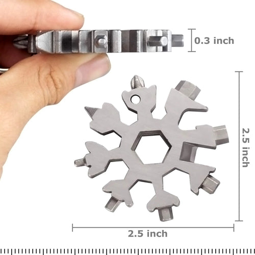 3 Pack 18-in-1 Snowflake Multi-Tool Carbon Steel Multitool Screwdriver Opener